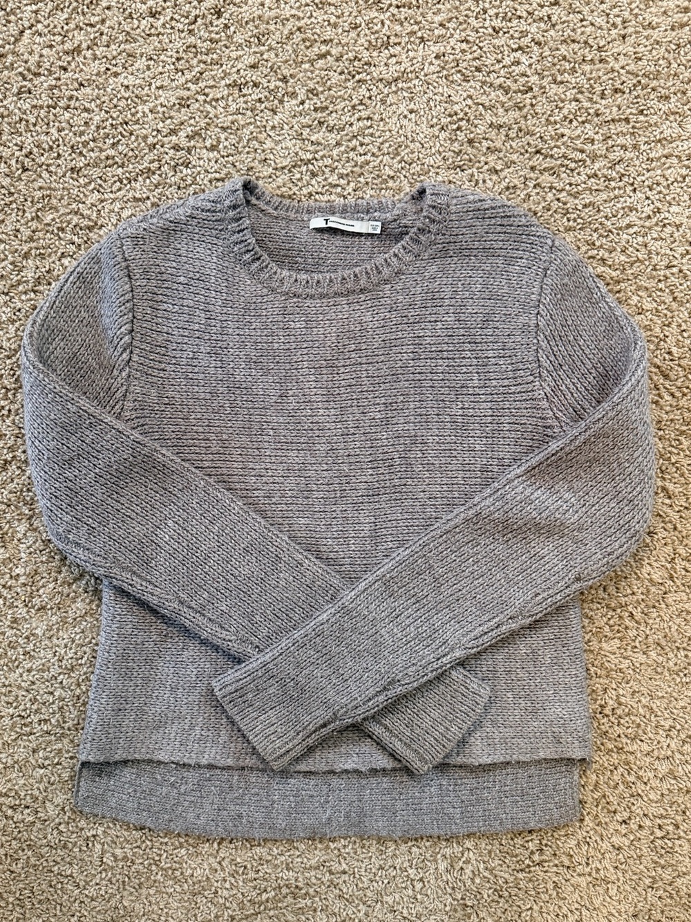 T by Alexander Wang Gray Crewneck Sweater